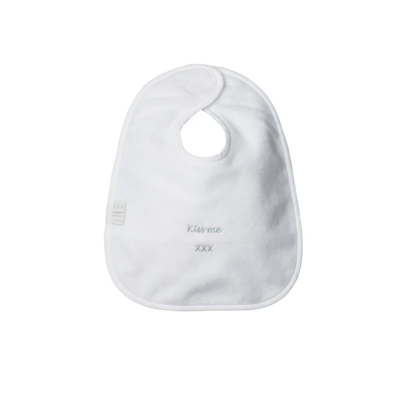 Bavoir Bambou Medium Sweet Kisses VACO Blanc 4 Bavoir Bambou Medium Sweet Kisses VACO Blanc – Image 2