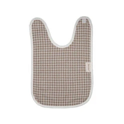 Bavoir Velcro Large Pied De Poule PERICLES Coffee