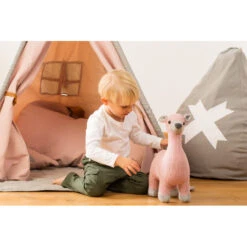 Biche En Tricot Small PÉRICLÈS Rose -Chaude Bébé Produits biche en tricot small pericles rose 5