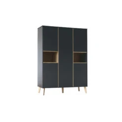 Chambre Trio 60x120 + Armoire 5 Portes PERICLES Style Black -Chaude Bébé Produits chambre trio 60x120 armoire 5 portes pericles style black 5