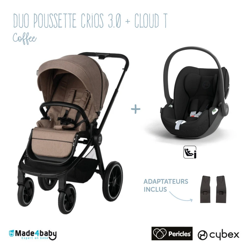 Duo Poussette Crios 3.0 PERICLES Coffee + Cloud T I-Size CYBEX 3 Duo Poussette Crios 3.0 PERICLES Coffee + Cloud T I-Size CYBEX
