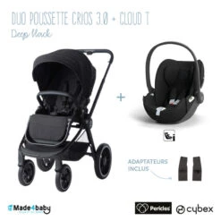 Duo Poussette Crios 3.0 PERICLES Deep Black + Cloud T I-Size CYBEX