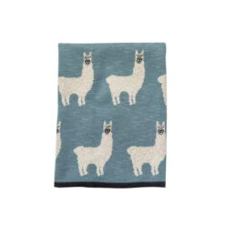 Couverture En Tricot 80x100 PERICLES Lama Bleu